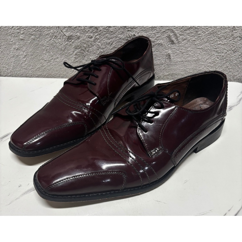 Stacy Adams Oxford Shoes Mens 10 Burgundy Madigan Bicycle Toe 24509-601